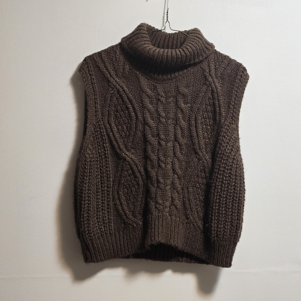 Anthropologie Chocolate Knit Sweater Vest